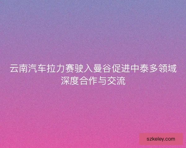 云南汽车拉力赛驶入曼谷促进中泰多领域深度合作与交流